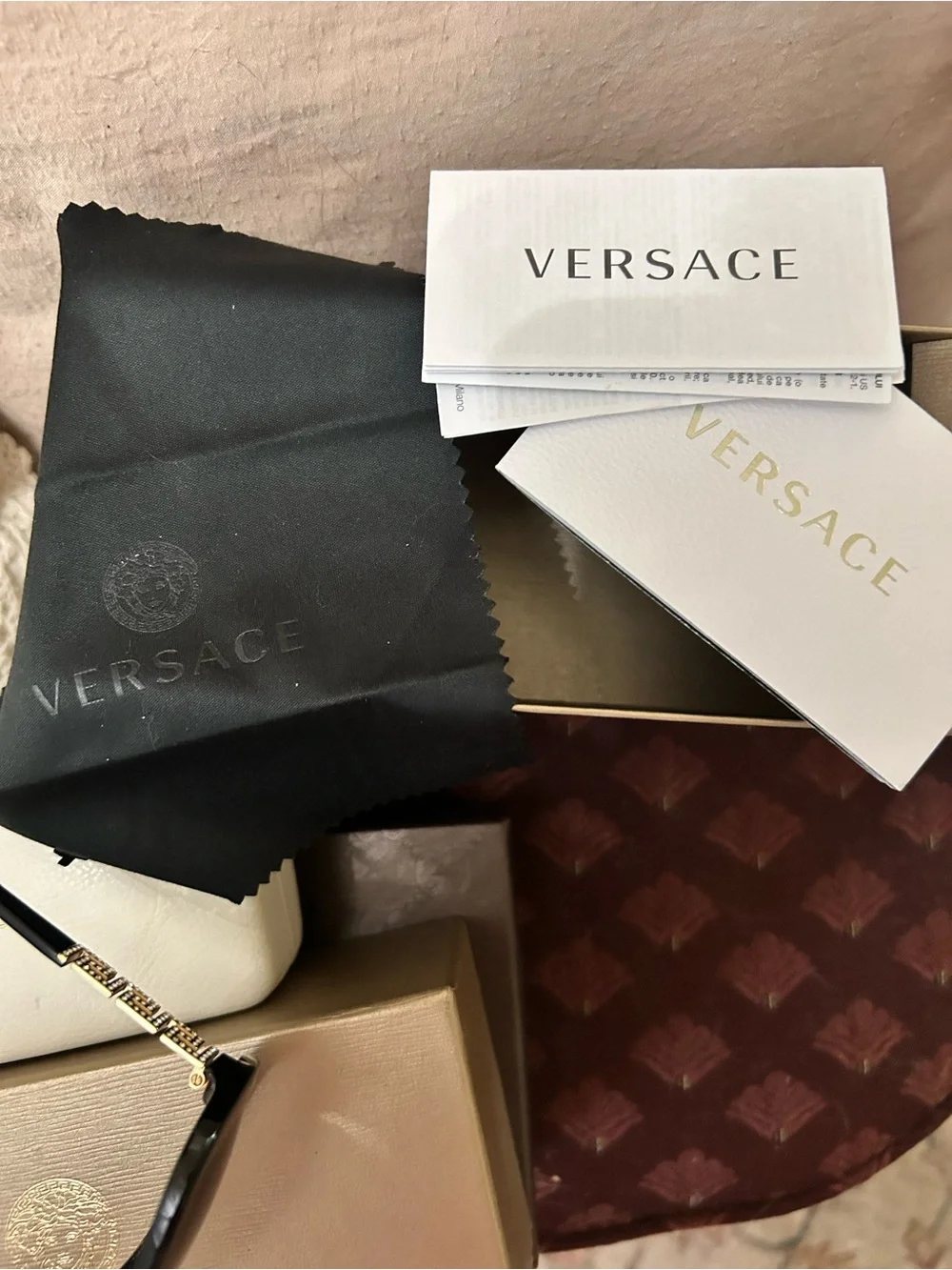 Versace Black Frame Sunglasses with Gradient Lenses